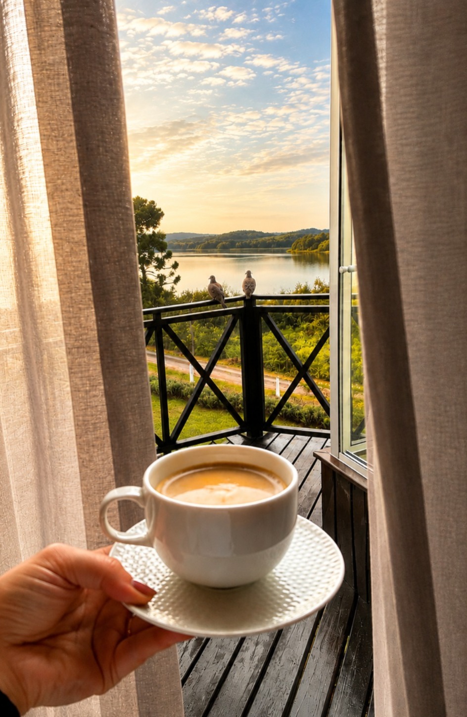 Café no jardim com sabores da colônia